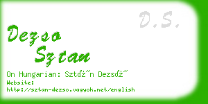 dezso sztan business card